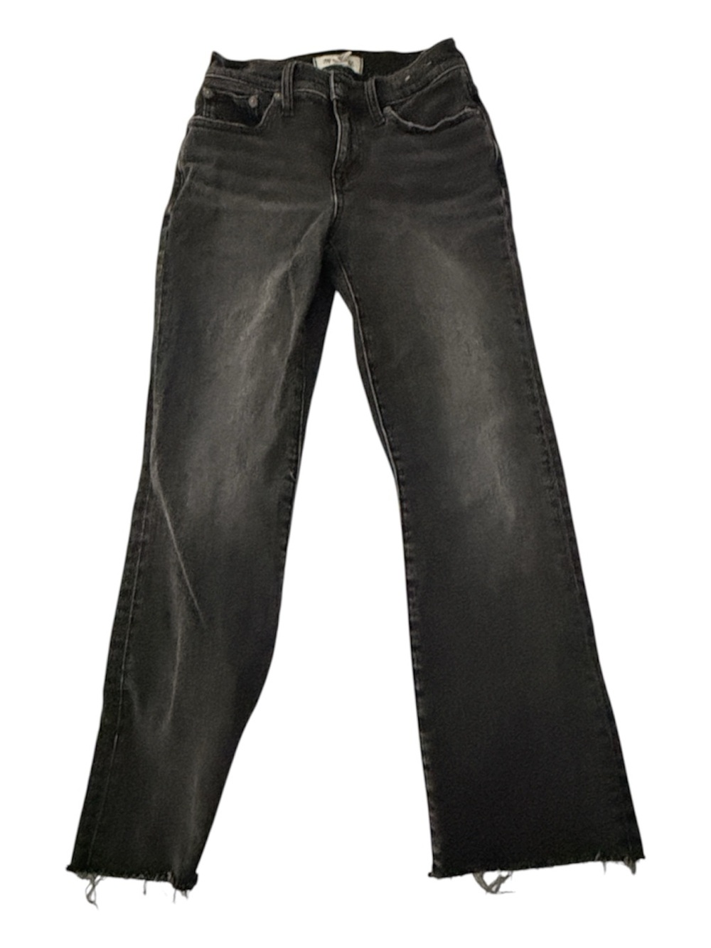 Madewell Black Flare Jeans with Raw Hem